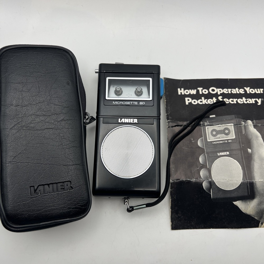 Vintage Lanier MicroSettee 60 MS-60 Cassette Recorder Dictaphone 1970s WORKS